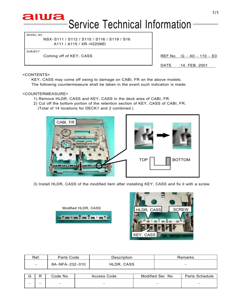 Aiwa NSX-A115 User manual Aiwa NSX-A115 User manual
