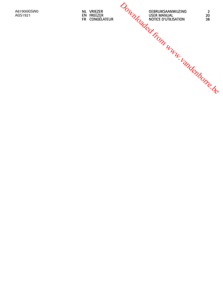 AEG A61900GSW0 User manual AEG A61900GSW0 User manual