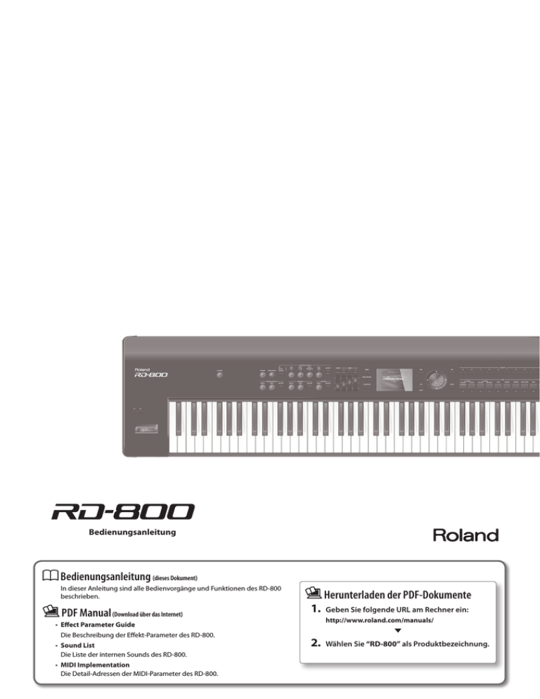Roland RD-800 Owner's manual Roland RD-800 Owner's manual