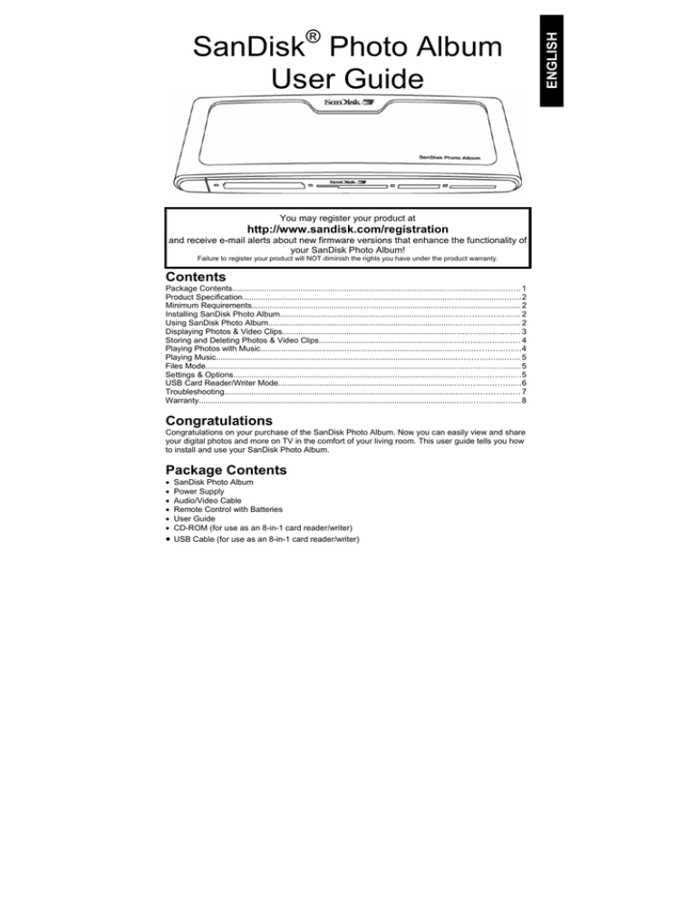 SanDisk Photo Album User guide SanDisk Photo Album User guide