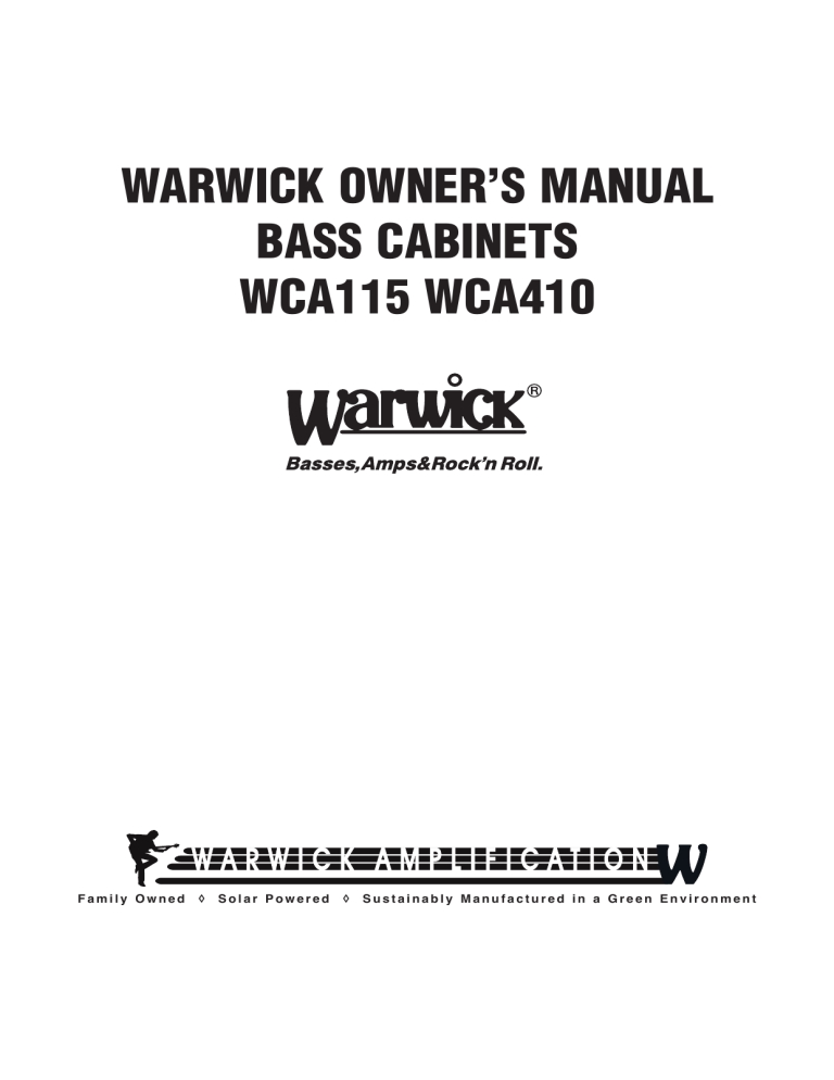 Warwick WCA115 User manual Warwick WCA115 User manual