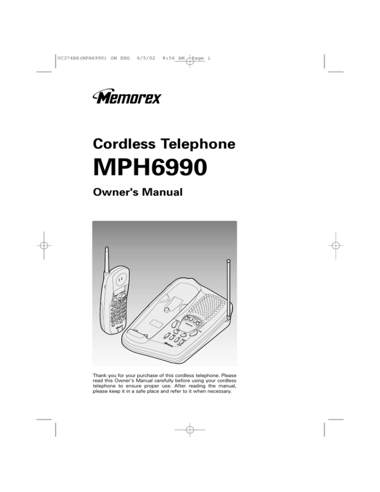 Memorex MPH6990 Owner`s manual Memorex MPH6990 Owner`s manual