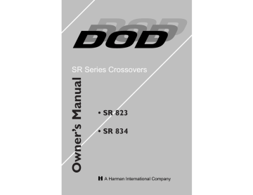 DOD SR 834 Owner's Manual | Manualzz