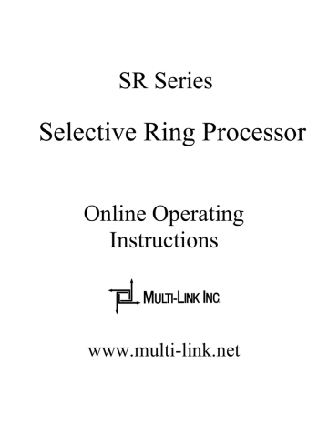 Multi-Link SR-3 Operating instructions | Manualzz