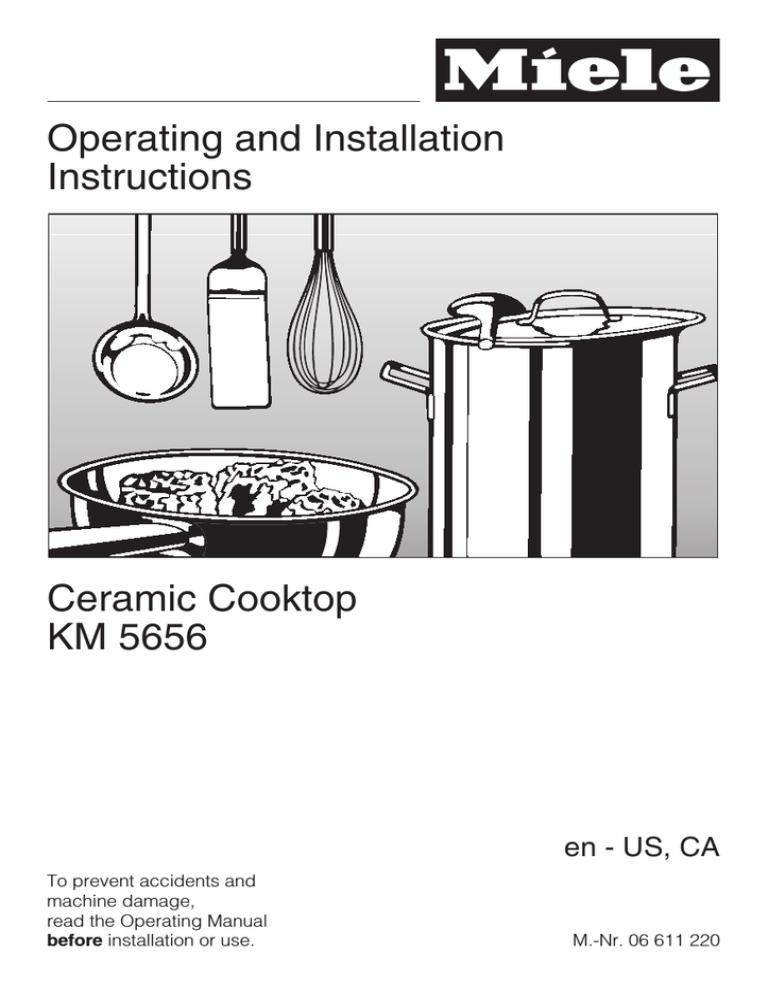 Miele G 611 Operating instructions Miele G 611 Operating instructions