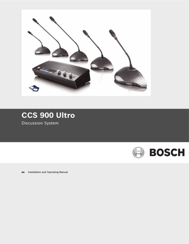 Bosch CCS 900 Ultro Technical data Bosch CCS 900 Ultro Technical data