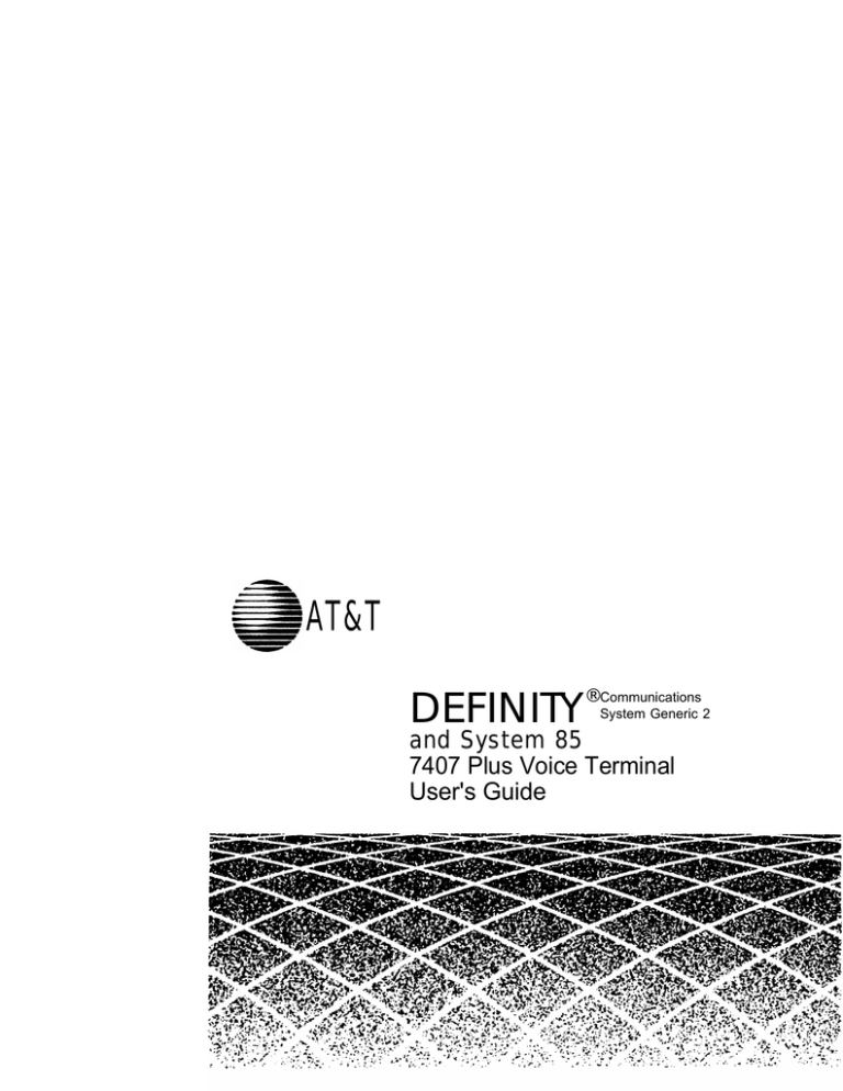 AT&T 7407D User`s guide AT&T 7407D User`s guide