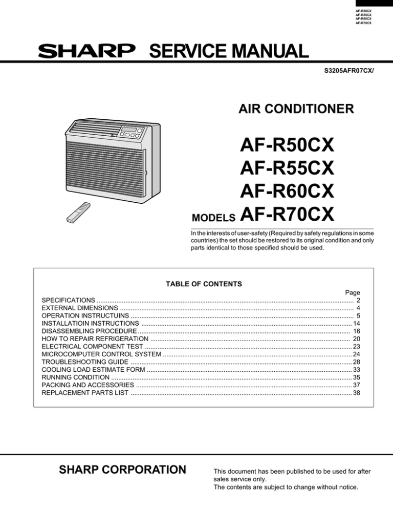 Sharp AF-R70CX Service manual Sharp AF-R70CX Service manual