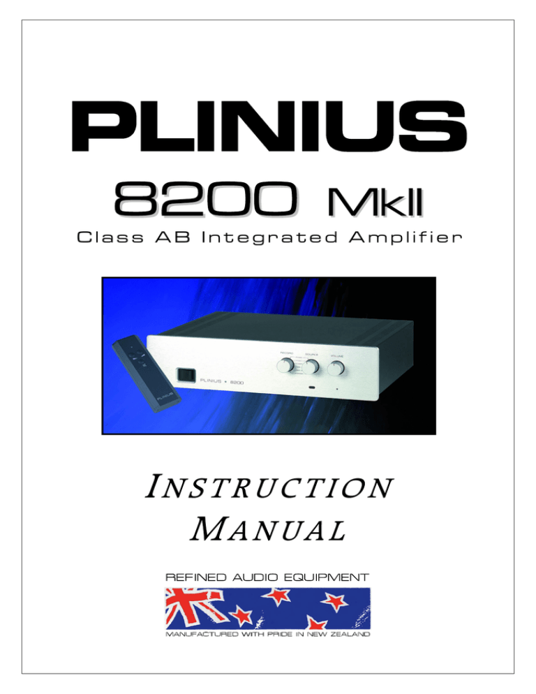 Audible Technologies PLINIUS 8200P MKII Specifications Audible Technologies PLINIUS 8200P MKII Specifications