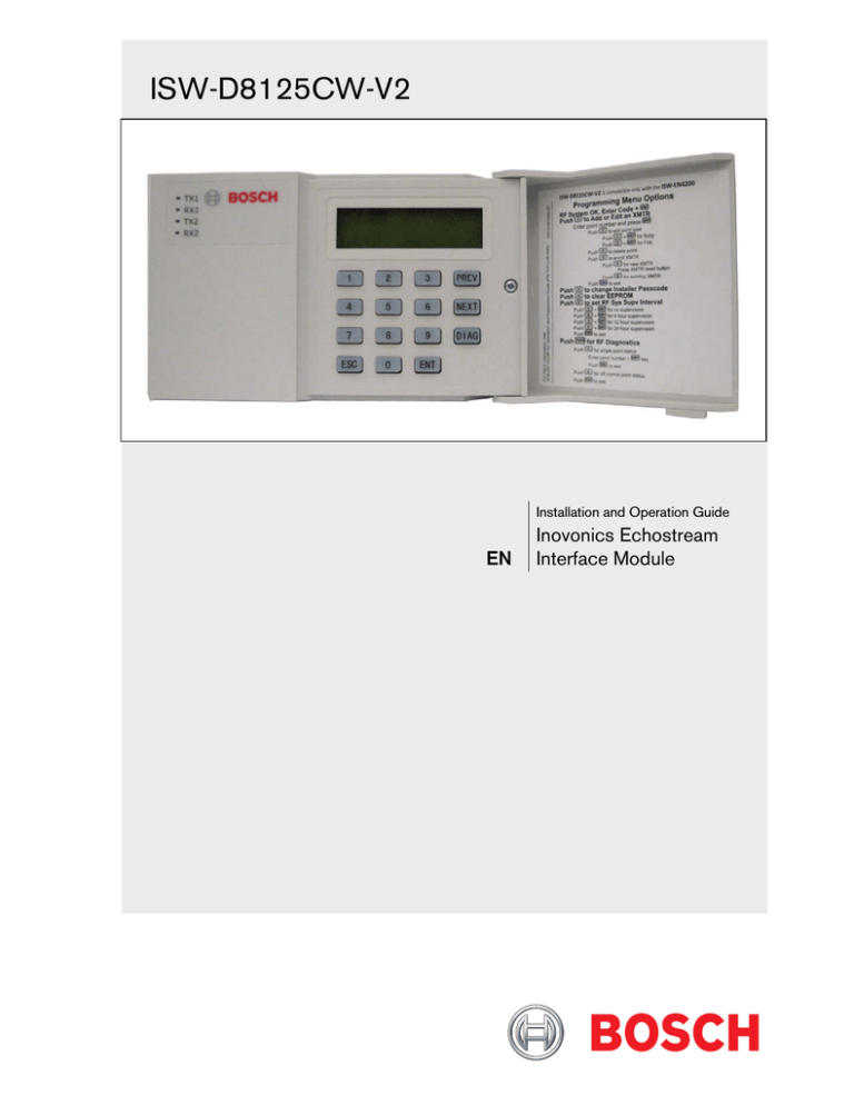 Bosch D1257 Specifications Bosch D1257 Specifications