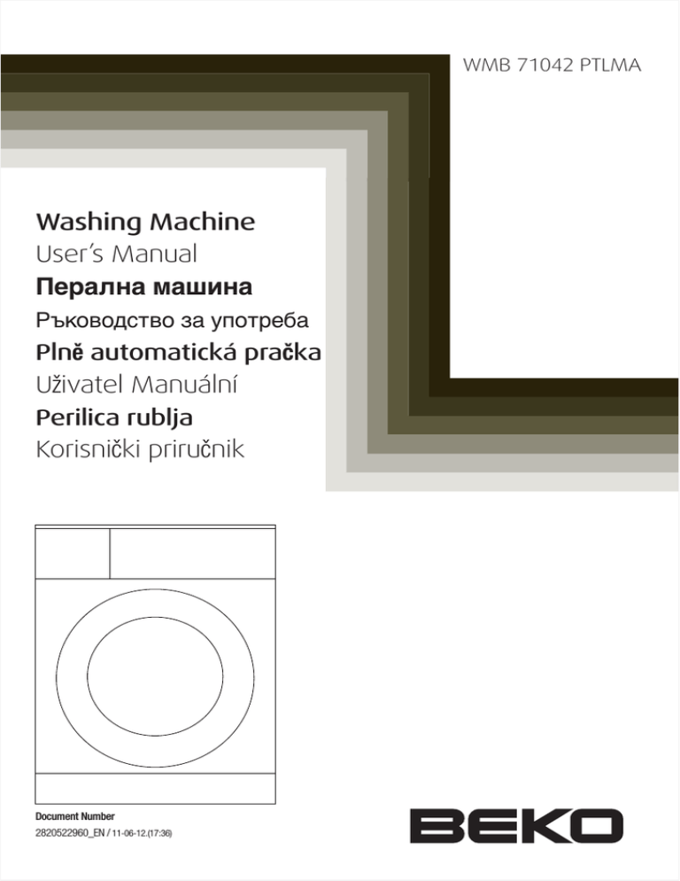 Beko WMB 71042 User`s manual Beko WMB 71042 User`s manual