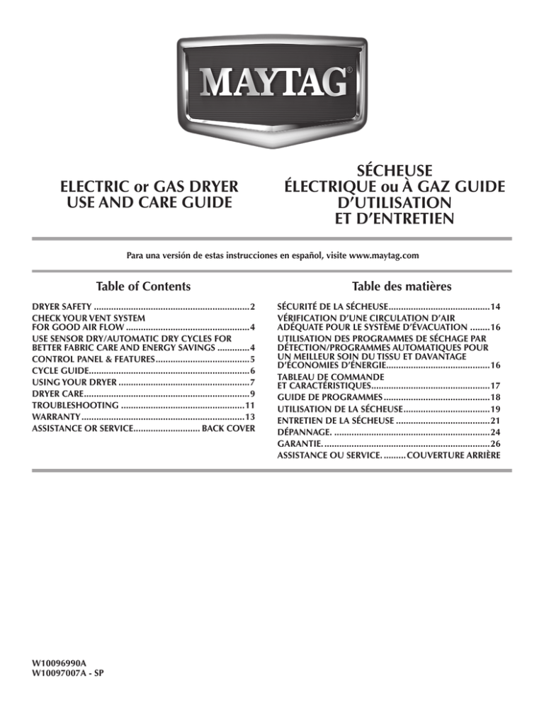 Whirlpool MGDC200XW Use & care guide Whirlpool MGDC200XW Use & care guide