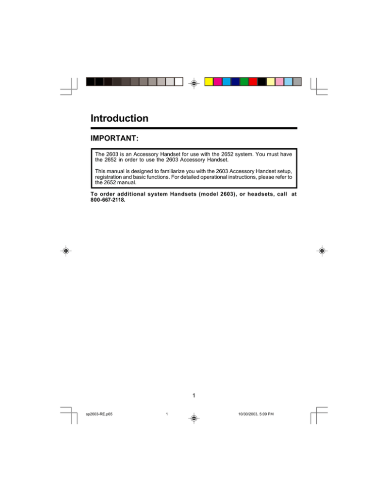 VTech 2603 Operating instructions VTech 2603 Operating instructions