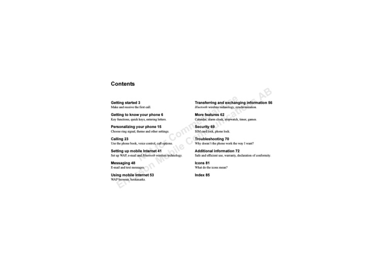 Ericsson T68 User`s guide Ericsson T68 User`s guide