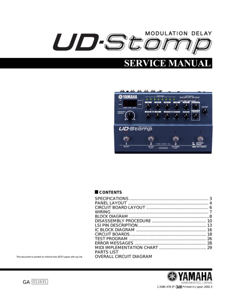 Yamaha UD-Stomp Service manual Yamaha UD-Stomp Service manual