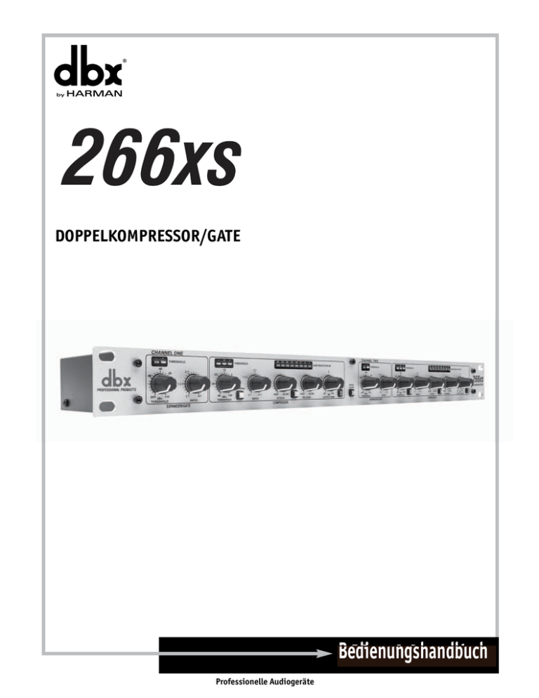 dbx 266xs User manual dbx 266xs User manual