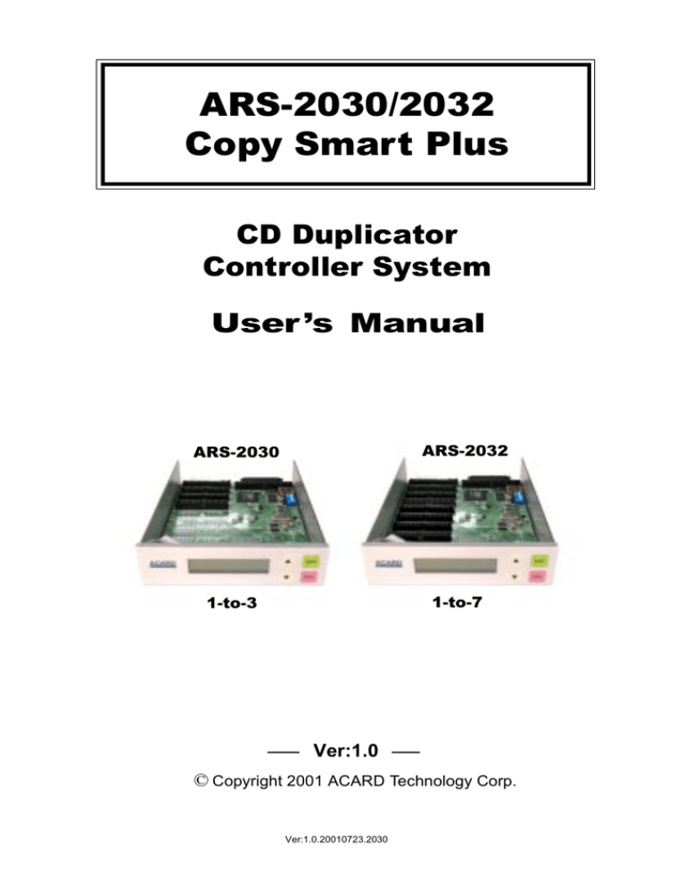 Acard ARS-2030DS Specifications Acard ARS-2030DS Specifications