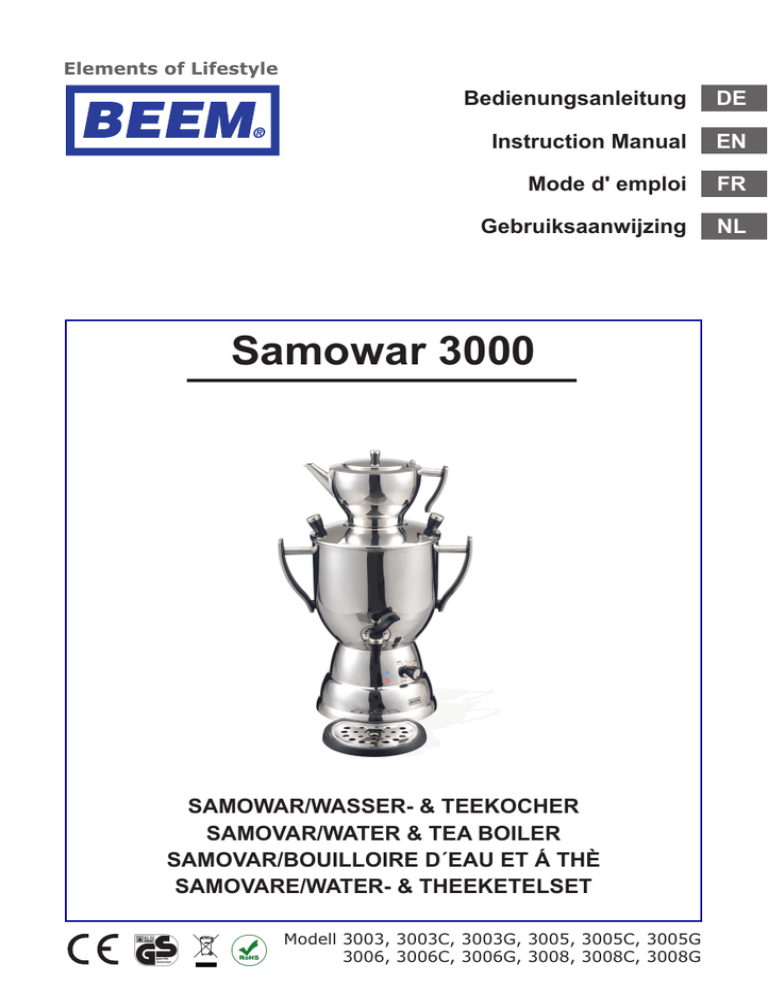 Beem 3006G Instruction manual Beem 3006G Instruction manual