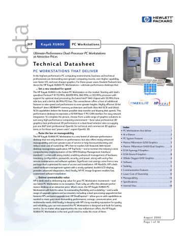 HP XU800 User manual HP XU800 User manual