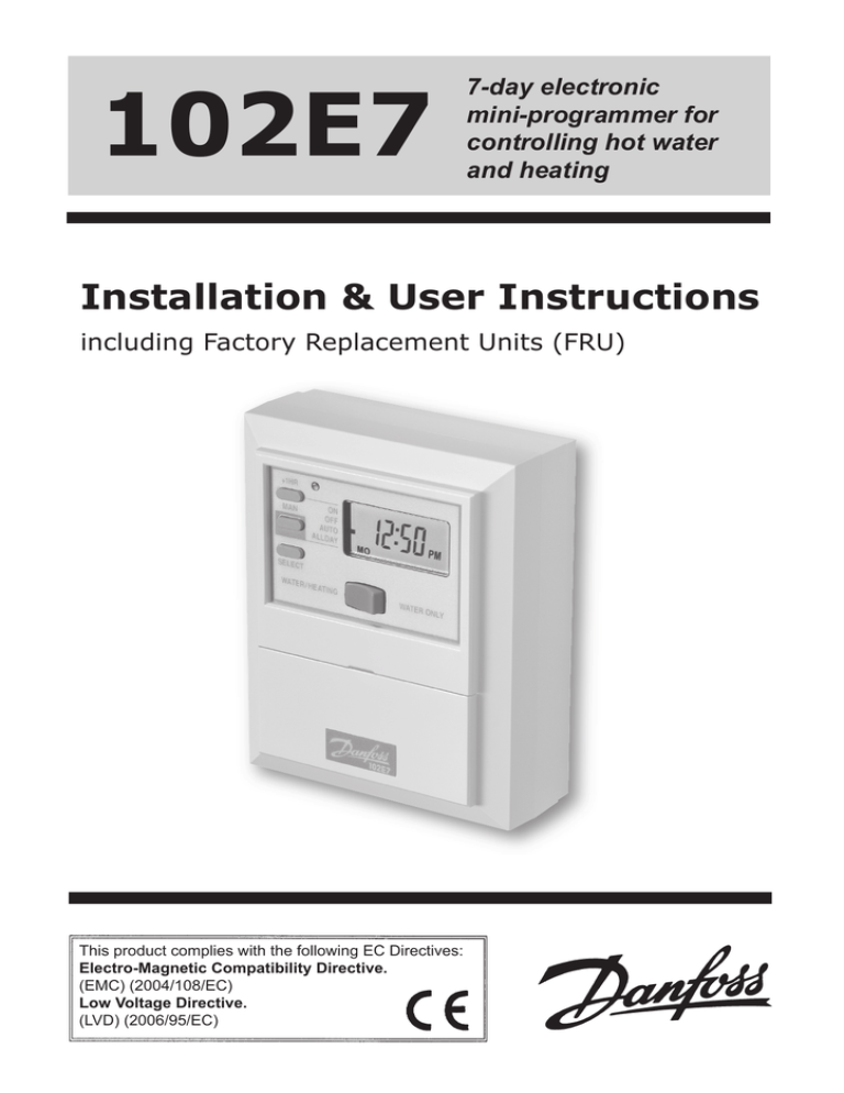 Danfoss 102E7 User manual Danfoss 102E7 User manual
