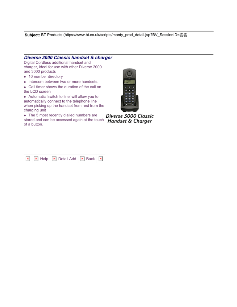 BT 3000 Classic User manual BT 3000 Classic User manual