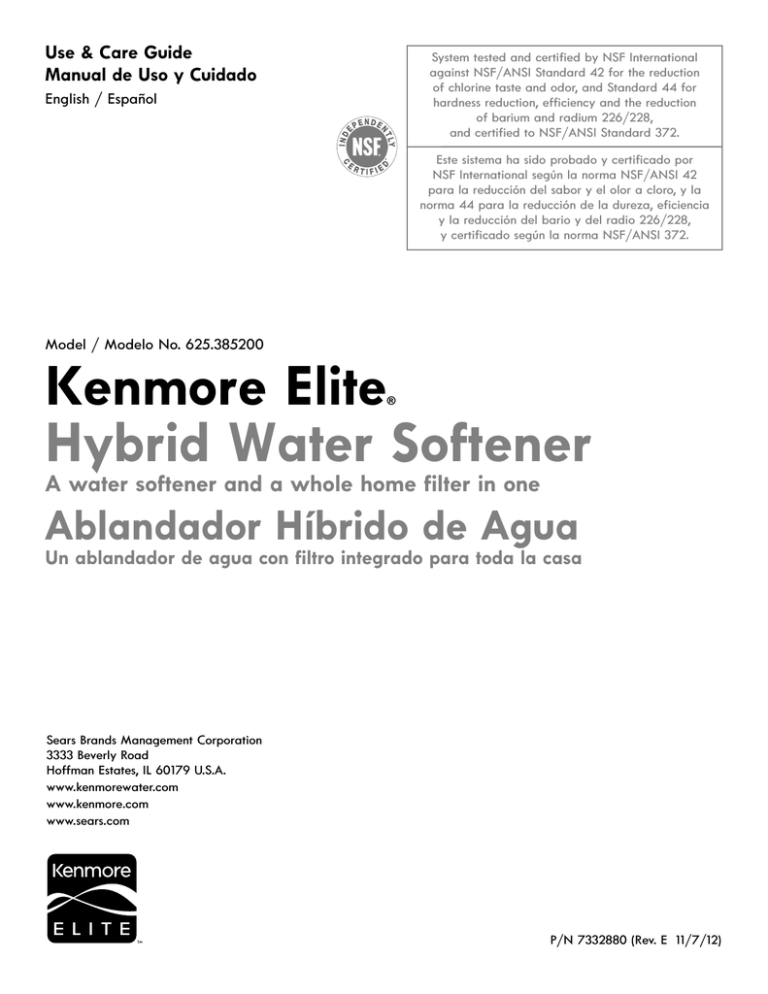 Sears Kenmore Elite 596.7857*800 Use & care guide Sears Kenmore Elite 596.7857*800 Use & care guide