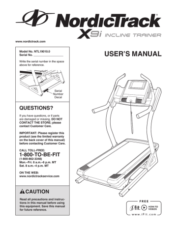 NordicTrack 24928.0 User`s manual | Manualzz NordicTrack 24928.0 User`s manual | Manualzz
