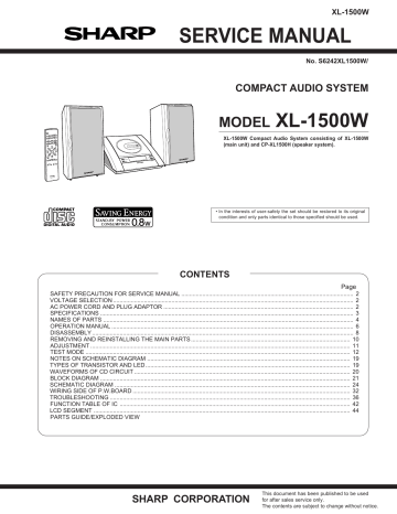 Sharp XL-1500H Service manual Sharp XL-1500H Service manual