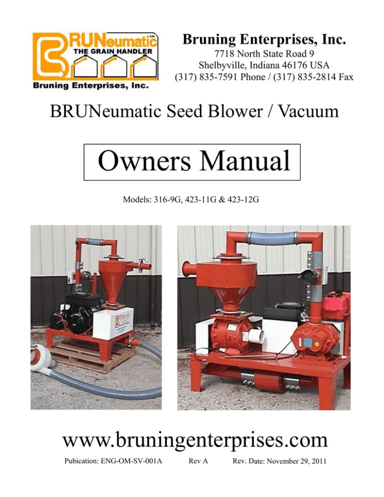 BROWN RIDE-ON BLOWER-VAC Operator`s manual BROWN RIDE-ON BLOWER-VAC Operator`s manual