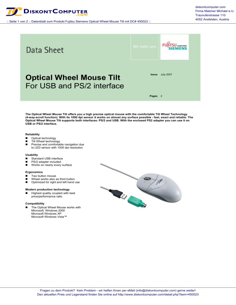 Siemens Mouse User manual Siemens Mouse User manual