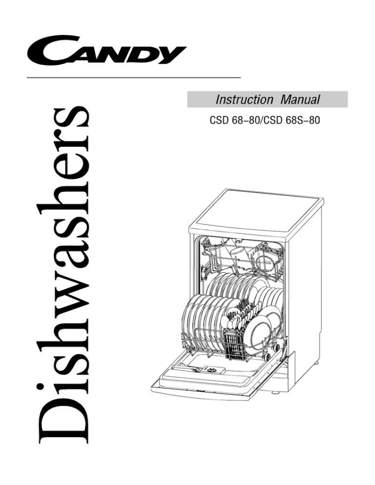 Candy CSD 68-80 Operating instructions Candy CSD 68-80 Operating instructions
