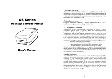 Argox OS-214ZIP User's Manual | Manualzz Argox OS-214ZIP User's Manual | Manualzz