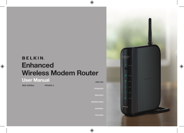 Belkin Enhanced Wireless Modem Router User manual Belkin Enhanced Wireless Modem Router User manual
