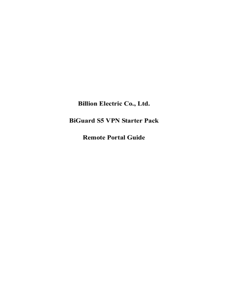 Billion BiGuard 2 Installation guide Billion BiGuard 2 Installation guide