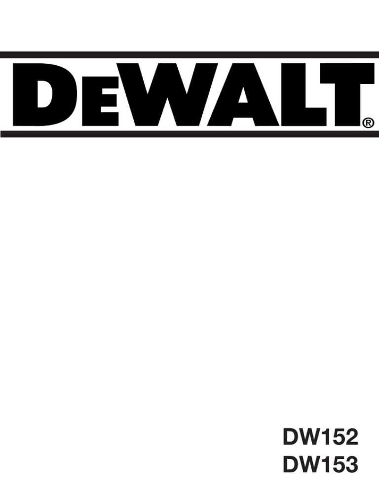 DeWalt DW153 Technical data DeWalt DW153 Technical data