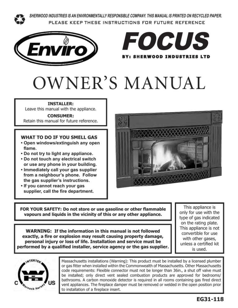 Enviro C-11288 Owner`s manual Enviro C-11288 Owner`s manual