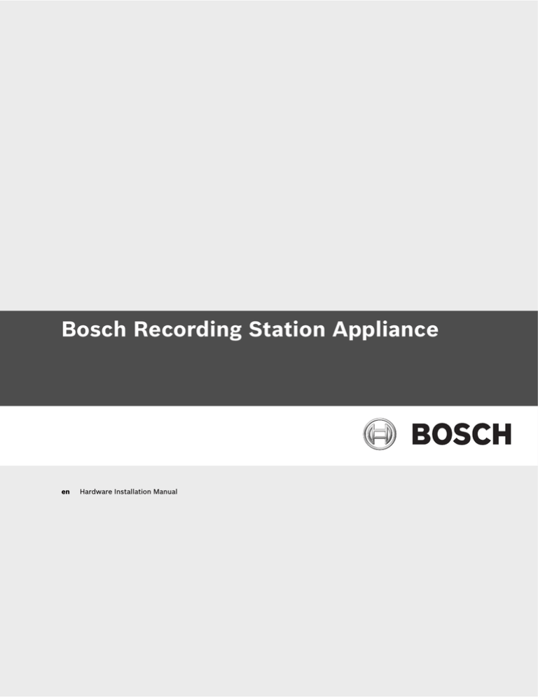 Bosch BRS 19' 1U Installation manual Bosch BRS 19' 1U Installation manual