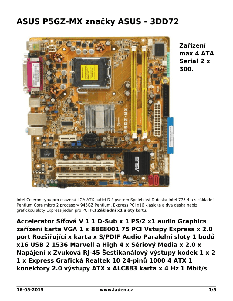 Asus P5GZ-MX User manual Asus P5GZ-MX User manual