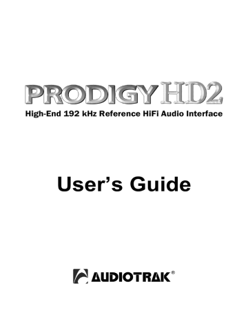 Audiotrak AUDIOTRAK Prodigy HD2 User`s guide | Manualzz Audiotrak AUDIOTRAK Prodigy HD2 User`s guide | Manualzz