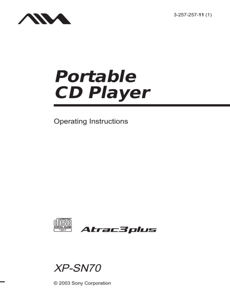 Aiwa XP-SN70 Operating instructions Aiwa XP-SN70 Operating instructions