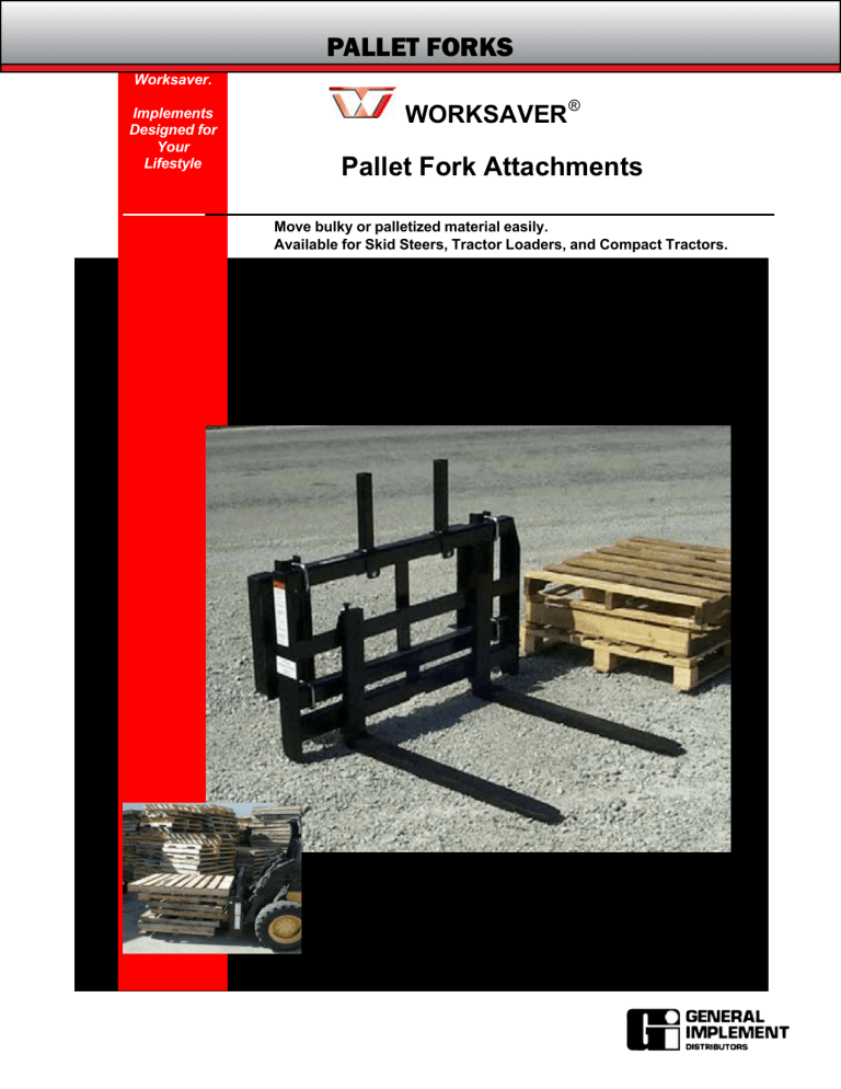 Worksaver PALLET FORK PF-448 User manual Worksaver PALLET FORK PF-448 User manual