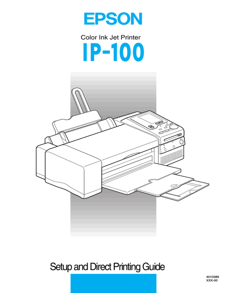 Epson IP-100 User`s guide Epson IP-100 User`s guide