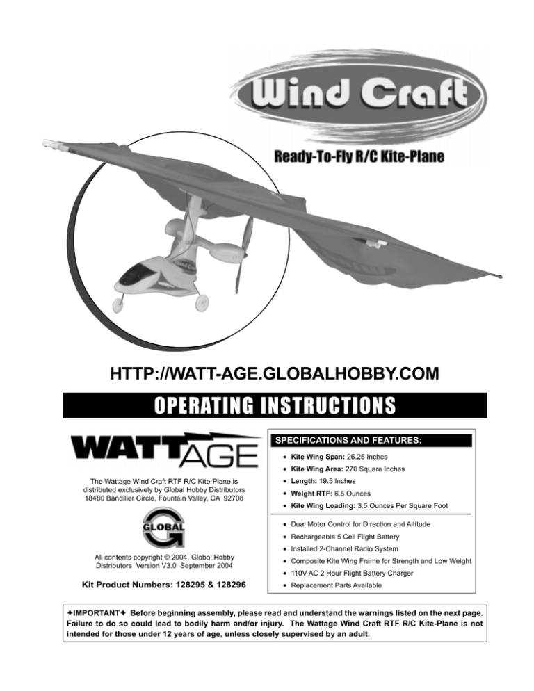 Wind Craft 128296 Operating instructions Wind Craft 128296 Operating instructions