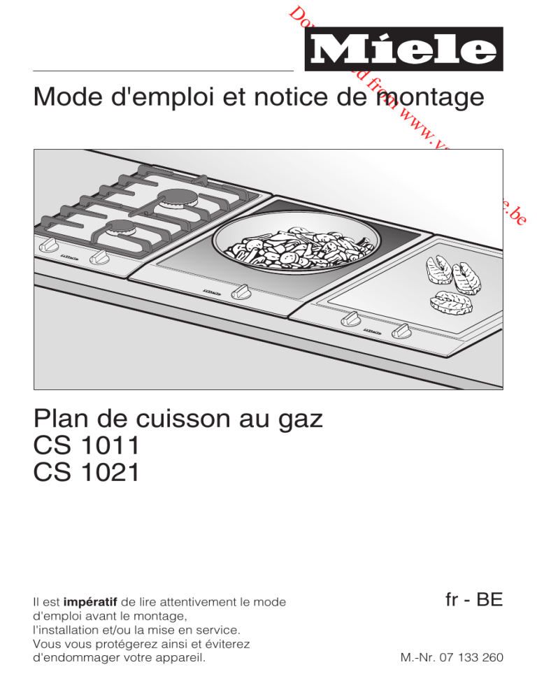 Miele CS 1021 User manual Miele CS 1021 User manual
