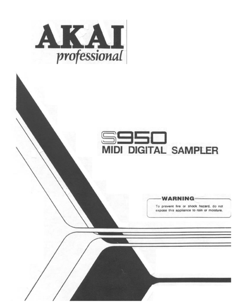 Akai S950 Operator`s manual Akai S950 Operator`s manual