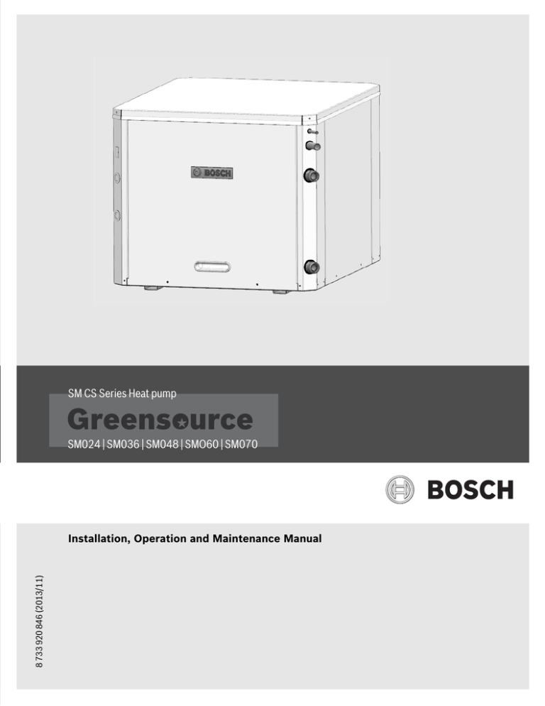Bosch SM024 Specifications Bosch SM024 Specifications