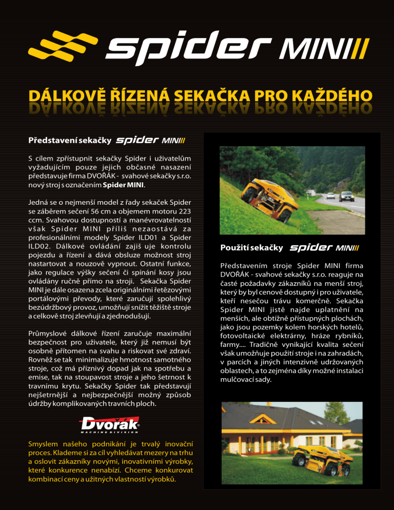 Dvorak Spider ILD01 User manual Dvorak Spider ILD01 User manual
