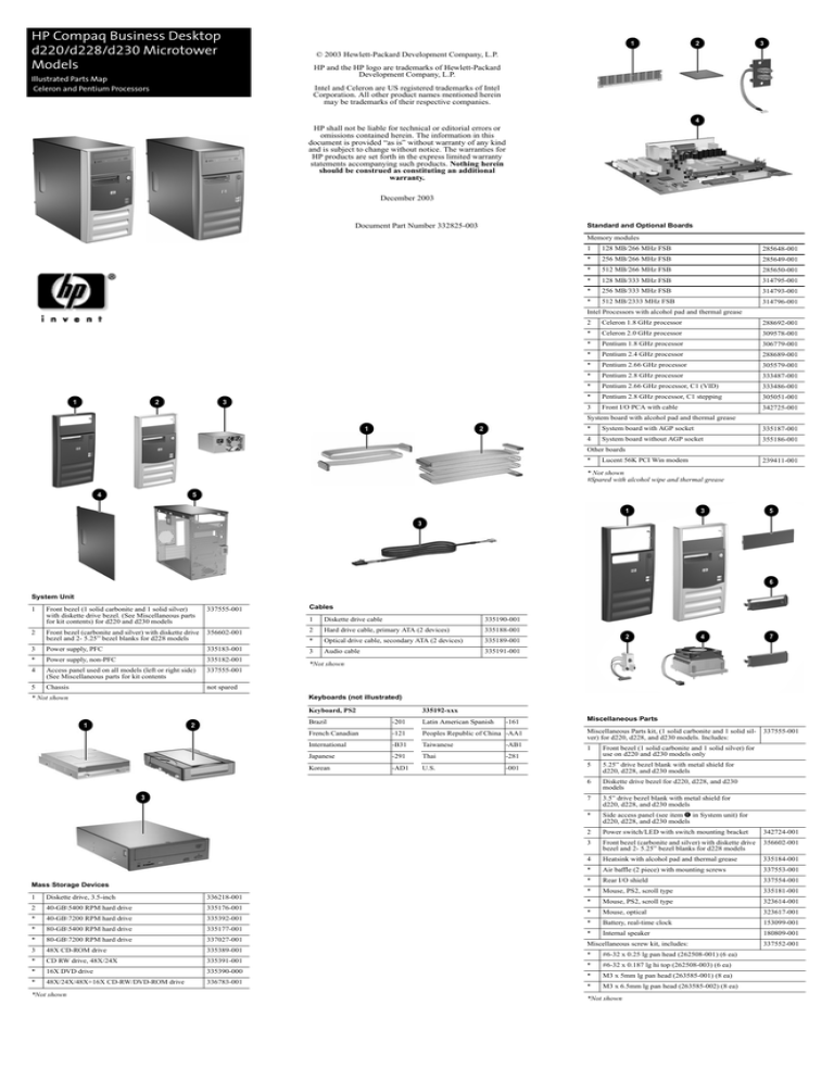 HP Compaq d230 MT User manual HP Compaq d230 MT User manual