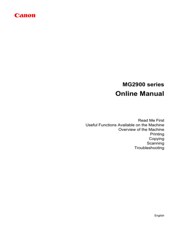 Canon MG2900 Series Specifications Canon MG2900 Series Specifications