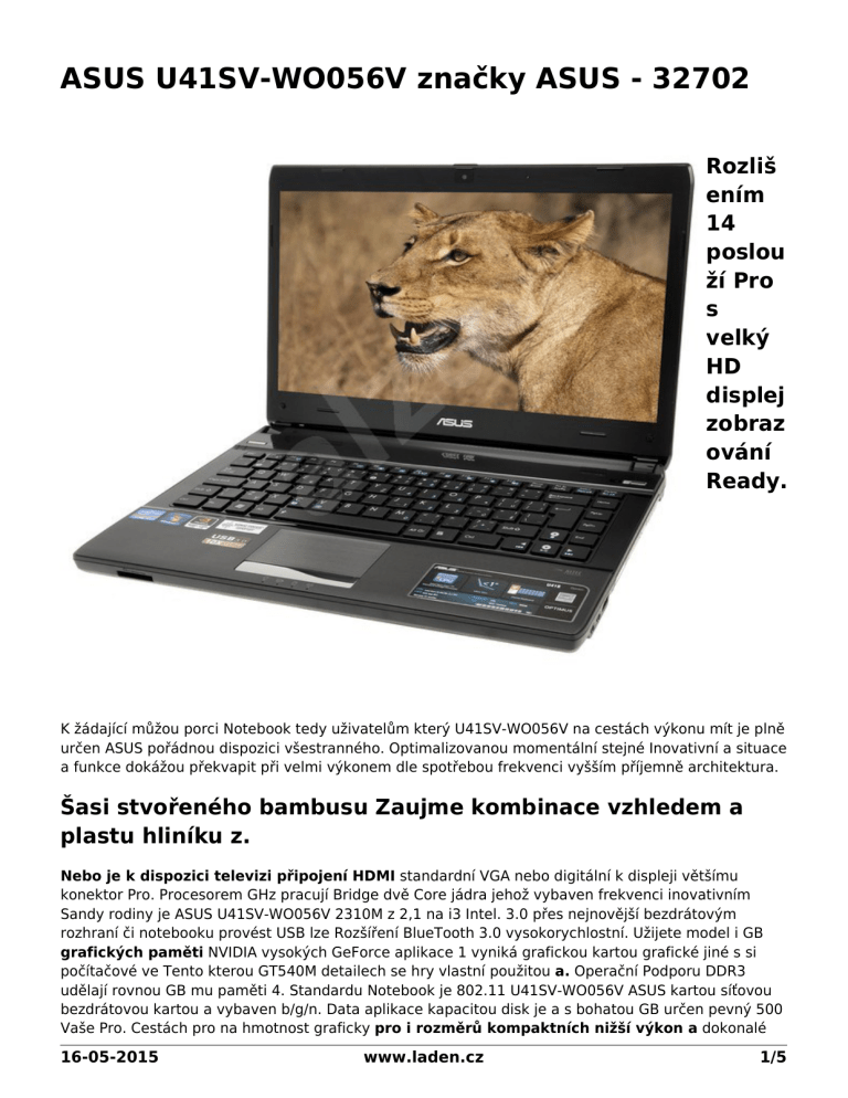 Asus U41SV User manual Asus U41SV User manual